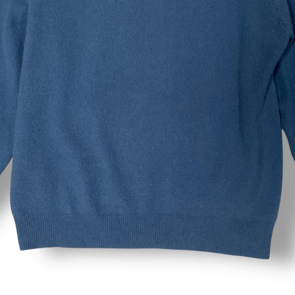 Woods & Gray 100% Cashmere Polo Sweater Sz L Long Sleeve Blue Casual Luxury - Picture 3 of 10